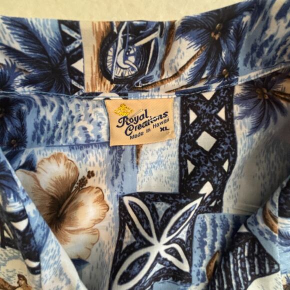 Royal Creations Mens Hawaiian XL Short Sleeve Shirt Made in Hawaii Tropical - Picture 7 of 7